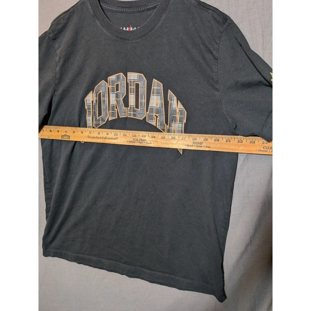 Jordan‎ Mens Graphic T Shirt Black Plaid Logo XL